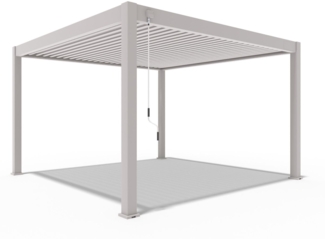 Weide Deluxe Plus | Pergola Voll Aluminium freistehend | 4x4 M | Lamellendach Ivory Sand