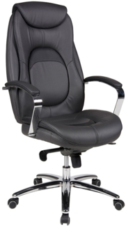 Chefsessel Monza / Mattes XXL , Kunstleder, Metall , Schwarz , 65 x 123 x 0 cm