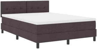vidaXL Boxspringbett mit Matratze Dunkelbraun 160x200 cm Stoff 3338702