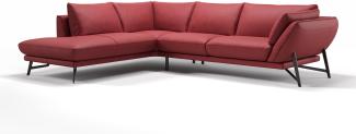 Sofanella Ecksofa ESTELLA Wohnlandschaft Ledersofa Eckgarnitur in Rot