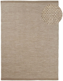 TaraCarpet Wollteppich TaraCarpet Rookie Modern fürs Wohnzimmer Schlafzimmer Esszimmer Wollt, rechteckig, Höhe: 5 mm, Kelim Wendeteppich beige Wohnzimmer Schlafzimmer Esszimmer ca 70x140