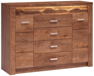Lomadox Sideboard INGENIO-161, Kommode Anrichte Highboard LED Beleuchtung Wohnzimmerschrank in braun