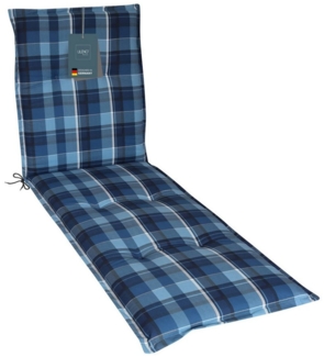 LILENO HOME Liegenauflage perfekt für Strandliege, Sonnenliege Auflage, Gartenliege Auflage, (1er Set), Polster Auflage für Rollliegen Karo Blau, Sitzpolster