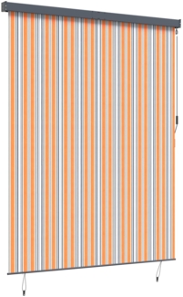 vidaXL Rollo Gestreift Gelb und Blau 200 x 250 cm Stoff und Aluminium 362094