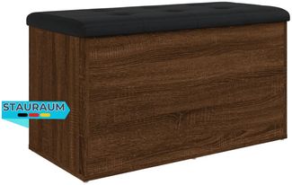 Sitzbank JONA mit Stauraum Räuchereiche 82 x 42 x 45 cm | Aufbewahrungsbank Flurbank Garderobenbank