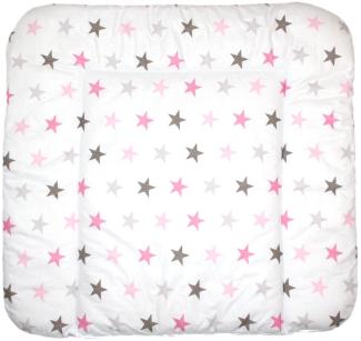 Baby Auflage Wickelauflage - STAR ROSA-GRAU - 70x50 cm 70x70 cm 70x85 cm Wickeltischauflage 70x85 cm