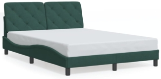 vidaXL Bettgestell ohne Matratze Dunkelgrün 140x190 cm Samt 3207920