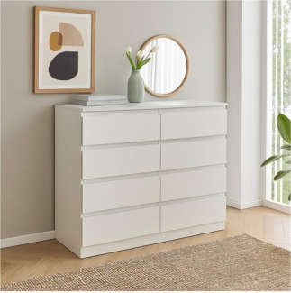 HTI-Living Sideboard Moderne Kommode mit 8 grifflosen Schubladen Weiß (Stück, 1 St, 1 Kommode ohne Dekoration), Sideboard