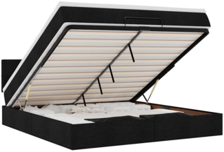 vidaXL Ottoman-Bett mit Matratze & LEDs Schwarz 160x200 cm Stoff 3312321