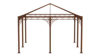 ELEO Rosenpavillon aus Metall quadratisch Palermo 4 x 4 m unbeschichtet