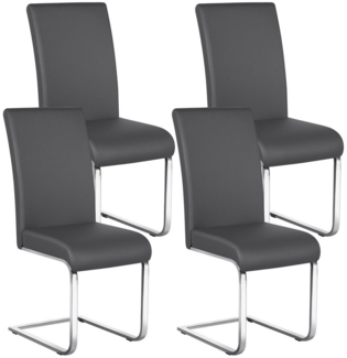Yaheetech Esszimmerstuhl 2/4/6-er Küchenstuhl (4 St), Schwinger Polsterstuhl mit Ergonomischer Rückenlehne & Metallbeine