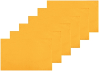 6er Set Tischsets Platzset Tischuntersetzer Platzdeckchen Tischdeko Tischmatte Essensunterlage Maße 30x45 cm, Farbe: hellorange - marigold