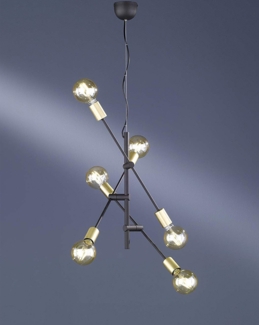 Design Pendelleuchte CROSS mit schwenkbaren Armen in Schwarz & Bronze, Ø 54cm