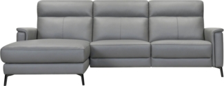 Places of Style Ecksofa Barano, L-Form, 260cm, in Leder und Webstoff, elektrische Relaxfunktion, Kopfteilverstellung, mit USB-Anschluss.