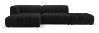 Micadoni Modulares Ecksofa offen Harry 5-Sitzer Links Samtstoff Schwarz