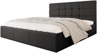 Polsterbett Komasan mit Lattenrost, Grau, 160x200 cm, Lattenrost aus Metall