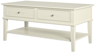 loft24 Couchtisch Franklin, Wohnzimmertisch mit 2 Schubladen, Landhaus, Breite 104,5 cm