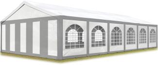 Hochwertiges Partyzelt 6x12 m Pavillon Zelt PE Plane 450 N Gartenzelt Festzelt Bierzelt Wasserdicht grau-weiß