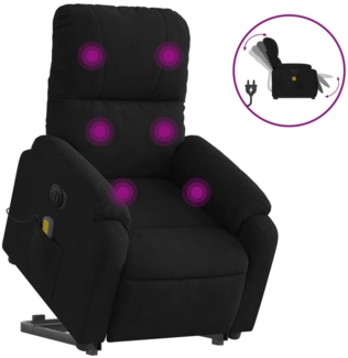 vidaXL Massagesessel Aufstehhilfe Elektrisch Schwarz Mikrofasergewebe 3204953
