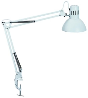 MAUL 'MAULstudy' Tischleuchte, Metall, E27, Weiß, Mit Leuchtmittel, Klemmfuß