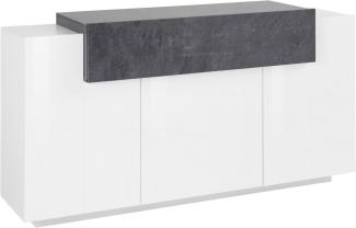 INOSIGN Sideboard Coro, Kommode, Schrank, Kredenz, grifflos mit Einlegeböden, mit 1 klappe, 3 Türen, Doppeltiefe B/T/H 160x45x85,6cm