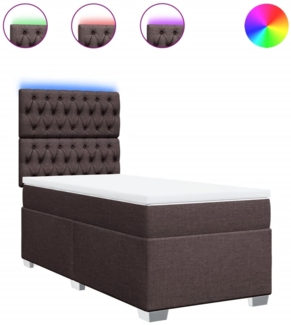 vidaXL Boxspringbett mit Matratze Dunkelbraun 90x190 cm Stoff 3292653
