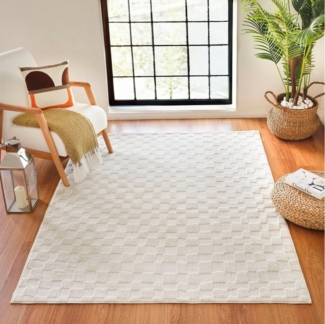 Livabliss Teppich INCHON, rechteckig, Höhe: 14 mm, Skandinavischer Teppich mit Karomuster, Kurzflor Wohnzimmerteppich