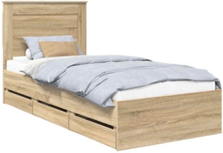 vidaXL Bettrahmen Sonoma-Eiche 90 x 200 cm Ingenieurs Holz 3410210