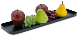 Spetebo Dekotablett Kerzentablett 50x13 cm schwarz (Artikel, 1 St, Serviertablett), recheckig mit erhöhtem Rand