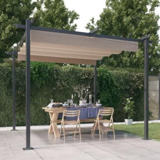 vidaXL Pavillon mit Ausziehbarem Dach 3x3 m Taupe 318536