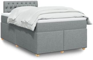 vidaXL Boxspringbett mit Matratze Hellgrau 120x190 cm Stoff 3288926