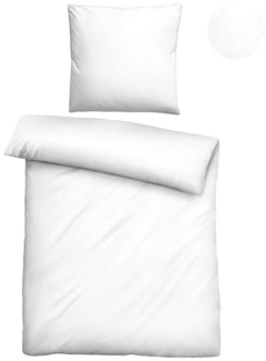 biberna Tencel Bettwäsche UNI, Weiß, 1 x 155 x 220 cm + 1 x 80 x 80 cm