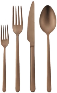 Korkmaz Riva 24 teiliges Besteck-Set in Rosegold - Tafelbesteck aus hochwertigem 18/10-Edelstahl