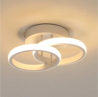 Goeco LED Deckenleuchte 2 Birnen, Runde Design, 3000K, 22W, Silikonhülle, LED, Warmweiß, für Wohnzimmer, Schlafzimmer & Küche
