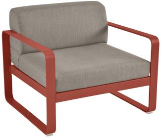 Bellevie Lounge-Sessel Outdoor 20 Ockerrot B8 Taupegrau