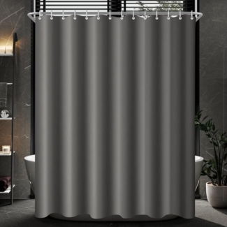 LuxusKollektion Duschvorhang Duschvorhang 240x200 cm Dunkelgrau, Wasserabweisend, Beschwerter