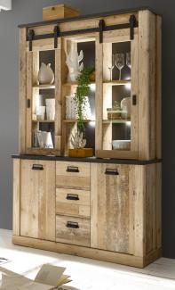 Furn Design 'Stove' Buffetschrank, Used Wood hell, 133 x 201 x 31–38 cm