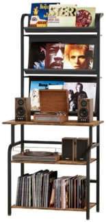 TWSOUL CD-Regal 6-stöckiger Schallplattenregal PlattenspielerStänder TV-Rack 78x169cm, Vinyl Display Plattenständer Plattenspielertisch