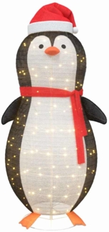 vidaXL Schnee-Pinguin Figur Warmes Weiß 78 x 88 x 180 cm Stoff 42018966