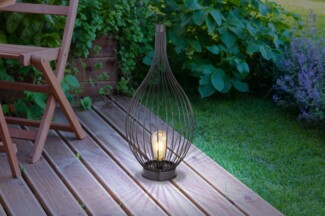LED Solarlaterne aus Metall stehend, Höhe 57cm