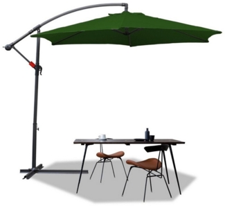 Clanmacy Sonnenschirm Sonnenschirm Ampelschirm,UV-Schutz,Eisen mit Ständer,350 cm,Grün
