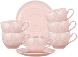 Seltmann Weiden Amina Kaffeetasse mit Untertasse 250 ml 6er-Set Rosé - DS