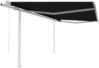 vidaXL Markise Automatisch Einziehbar mit Pfosten 4x3 m Anthrazit 3069949