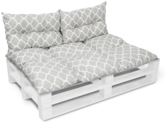 Amilian Stuhlkissen - Bankauflage - Gartenbankauflage - 80x120cm + 2 x 40x60cm, 3er Set - Gartenbankauflage - Pallettensitzkissen - Bankkissen