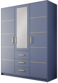 Compleo Kleiderschrank mit goldfarbenen Elementen und Kleiderstange ALEX II modische geräumige Garderobe