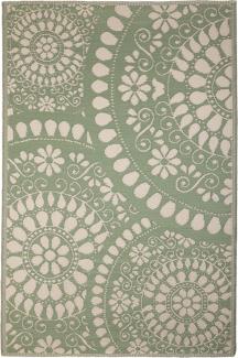 Esschert Design Gartenteppich Spitzenkreise S aus PP, 121,0 x 182,0 x 0,8 cm, Grau