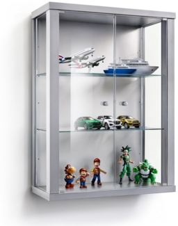 K-Möbel Hängevitrine C1012 (Glasvitrine (80x60x25 cm) mit 2 Glastüren) Glasvitrine hängend