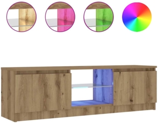 vidaXL TV-Schrank mit LED-Leuchten Artisan-Eiche 120x30x36 cm 856348
