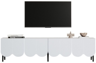 OKWISH Lowboard mit Schwarzes Metallbein (TV-Board, Fernsehtisch, TV-Ständer, 1 St, 2 Türen und Kabelmanagement), mit einzigartigem Muster, für Fernseher bis 80 Zoll