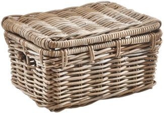 Kobolo Truhe Rattantruhe Kiste aus Rattan in kubu grey - klein (1 Stück, 1 St), Trucke mit Deckel